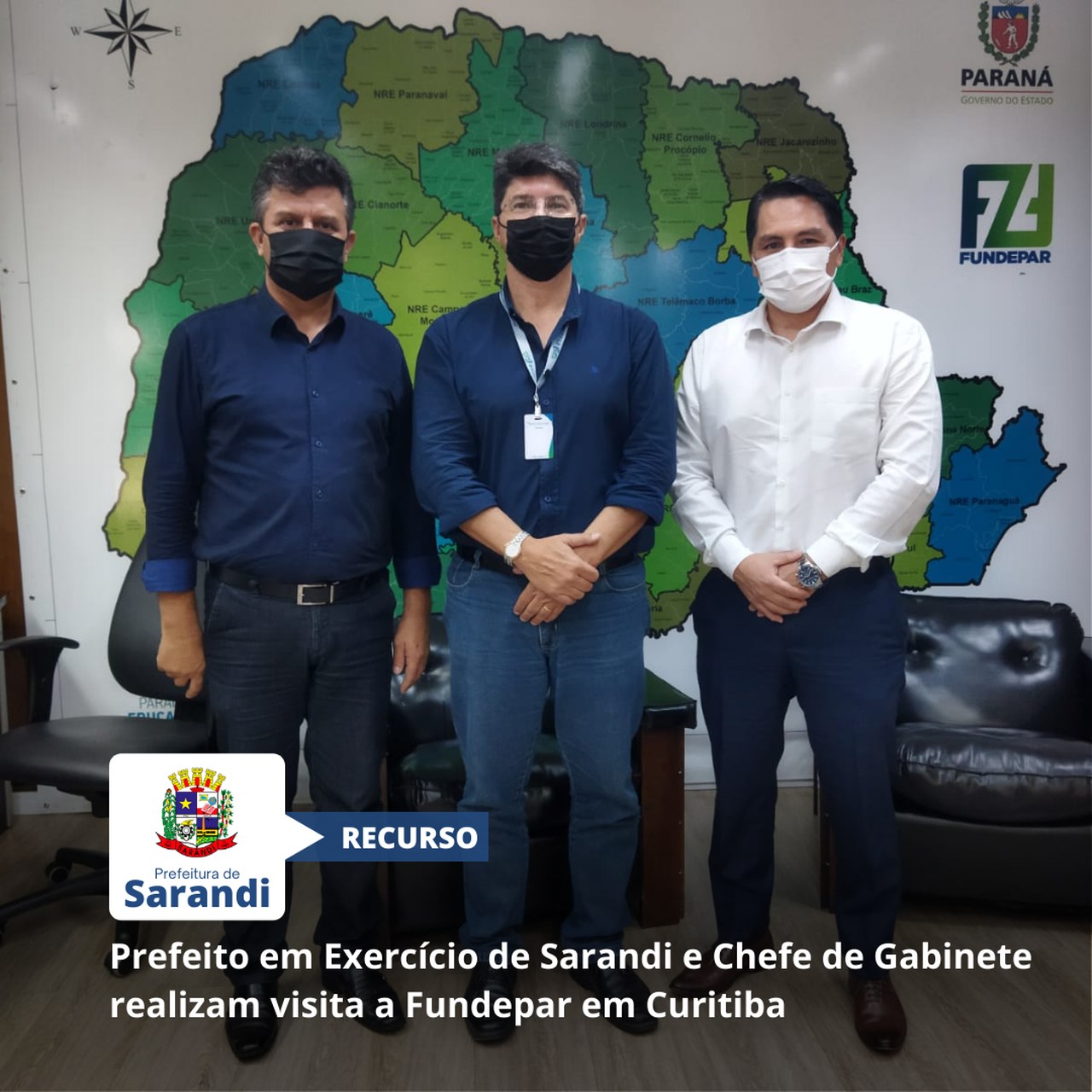Prefeito em Exercício de Sarandi e Chefe de Gabinete realizam visita a Fundepar em Curitiba